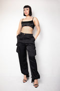 Pinko - Pantalone cargo in satin