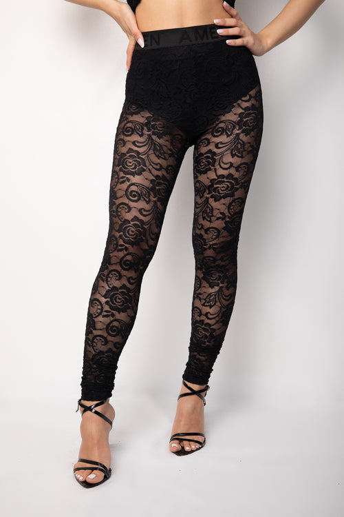 Amen - Leggings in pizzo