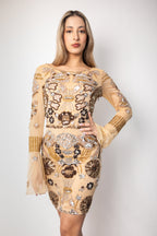 Lucia Pi Couture - Mini abito ricamato a mano