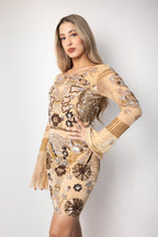 Lucia Pi Couture - Mini abito ricamato a mano