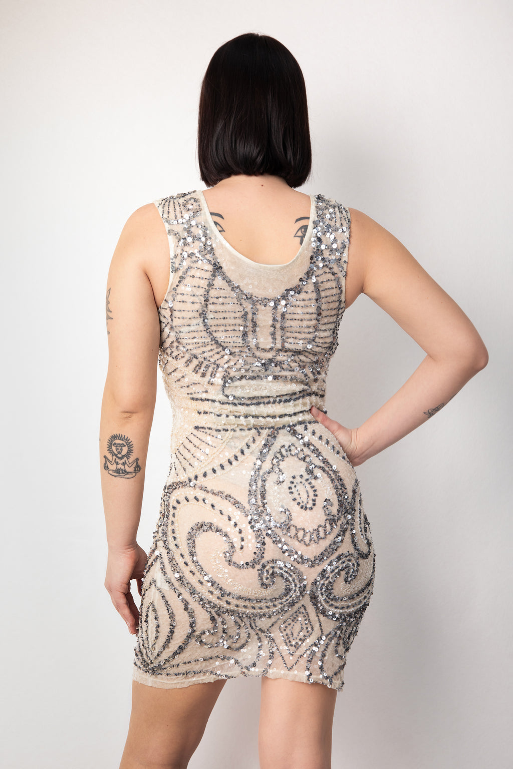 Lucia Pi Couture - Mini abito ricamato a mano