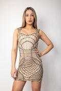 Lucia Pi Couture - Mini abito ricamato a mano