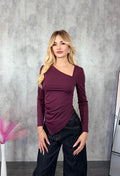 Top Drappeggiato Marrone OFFLACE
