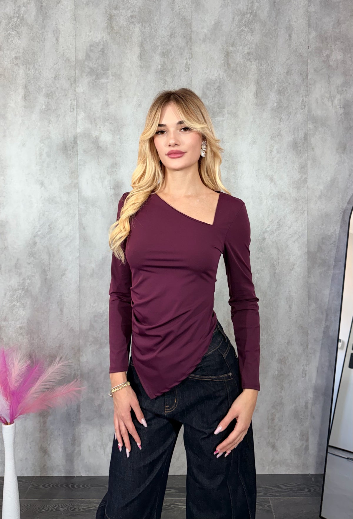 Top Drappeggiato Marrone OFFLACE