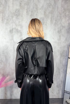 Giacca Biker in Ecopelle nera OFFLACE