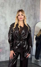 Giacca in Ecopelle Marrone OFFLACE