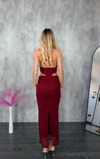 Abito Lungo in pizzo cut-out OFFLACE