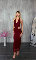 Abito Lungo in pizzo cut-out OFFLACE